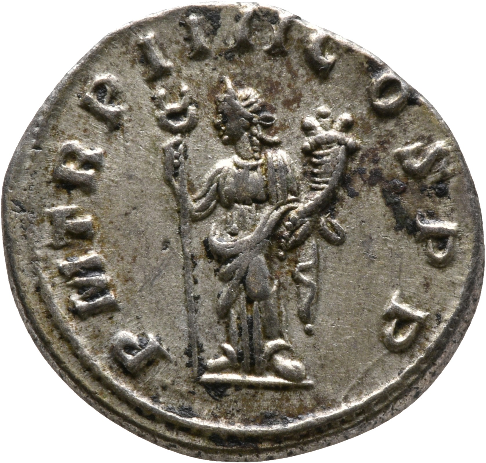 RIC IV Philip I 232 Philip The Arab reverse, Felicitas, draped, standing left, holding long caduceus in right hand and cor...