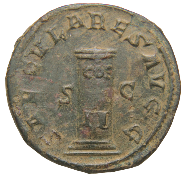 RIC IV Philip I 265C Philip The Arab reverse, Low column inscribed COS II