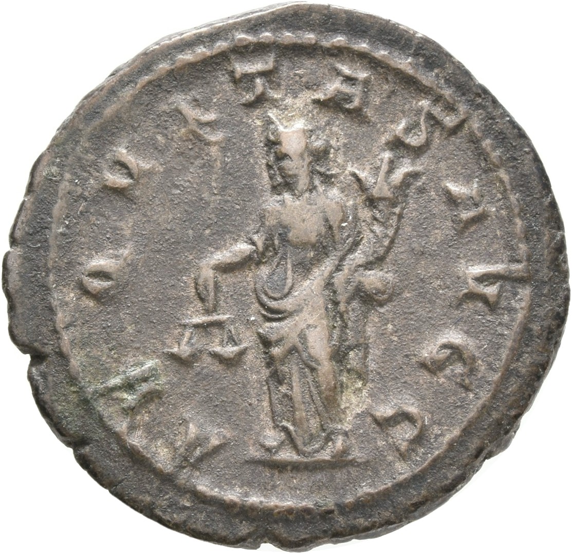 RIC IV Philip I 27B Philip The Arab reverse, Aequitas, draped, standing left, holding scales in right hand and cornucopiae...