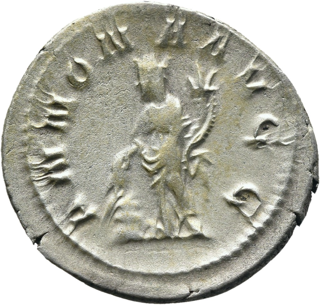RIC IV Philip I 28C Philip The Arab reverse, Annona, draped, standing left, holding corn-ears in right hand over modius an...