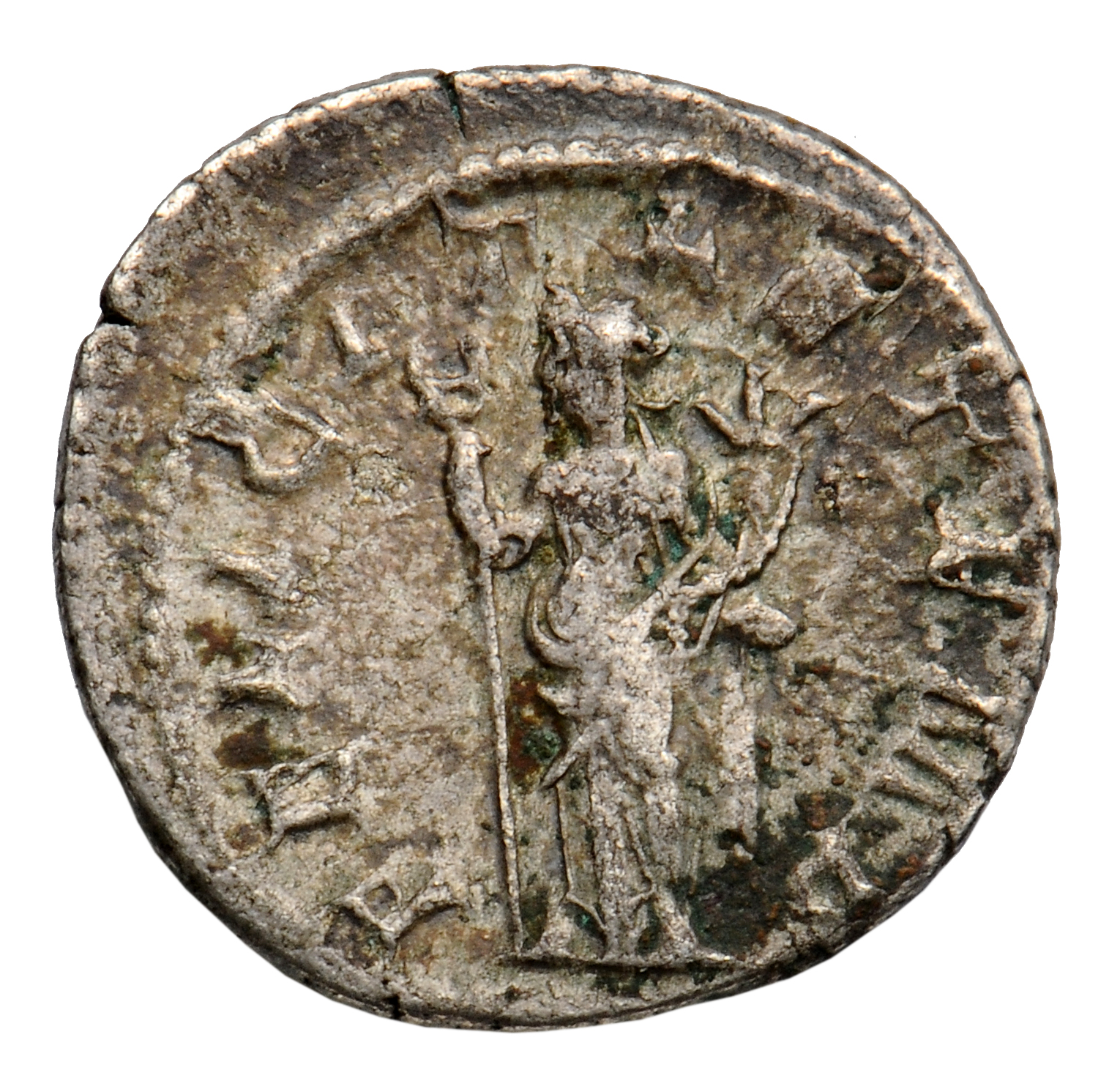 RIC IV Philip I 31 Philip The Arab reverse, Felicitas, draped, standing left, holding long caduceus in right hand and corn...