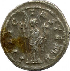 RIC IV Philip I 31 Philip The Arab reverse, Felicitas, draped, standing left, holding long caduceus in right hand and corn...