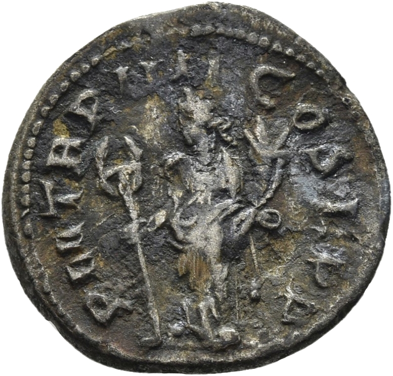 RIC IV Philip I 4 Philip The Arab reverse, Felicitas, draped, standing left, holding long caduceus in right hand and cornu...