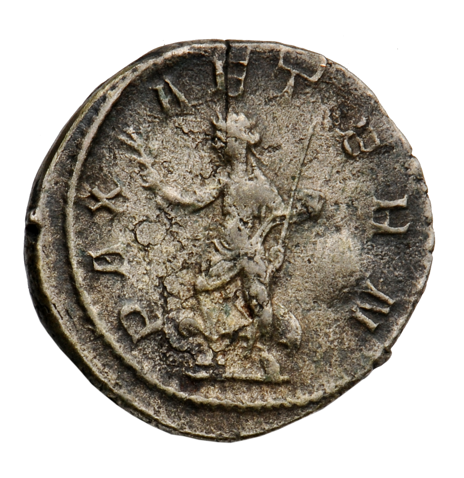 RIC IV Philip I 40B Philip The Arab reverse, Pax, draped, standing left, holding branch in right hand and transverse spear...