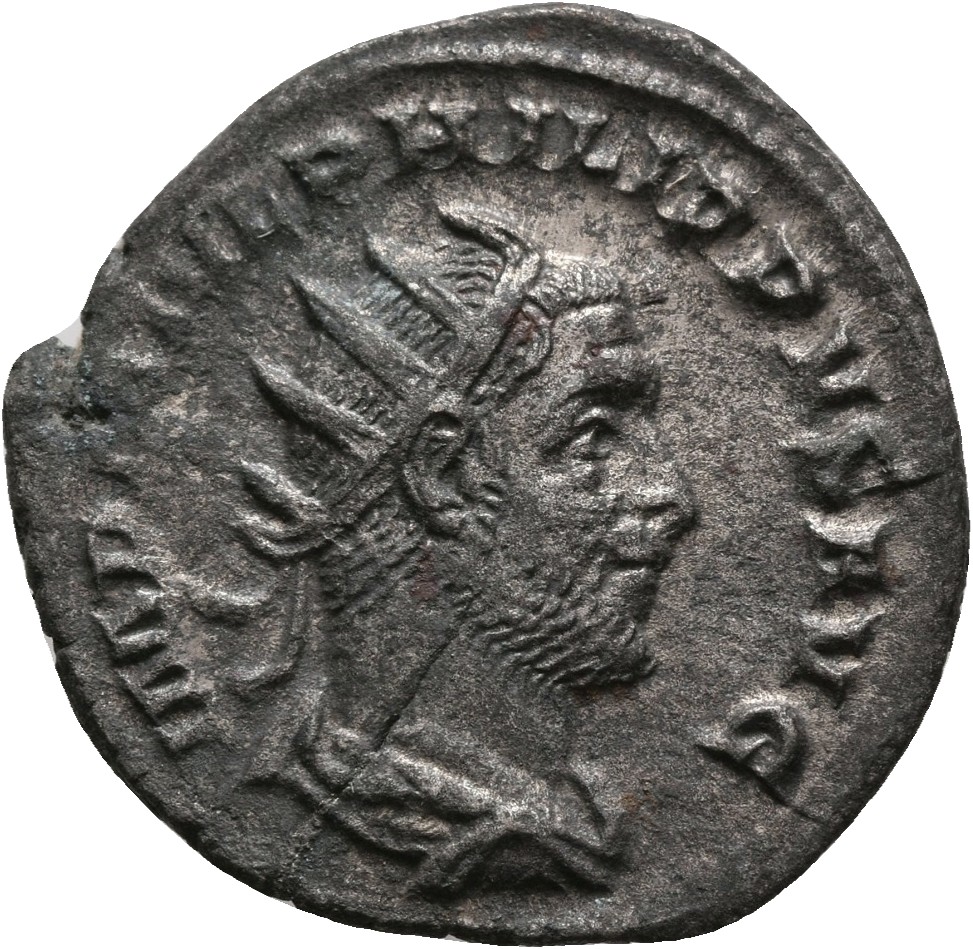 RIC IV Philip I 44B Philip The Arab obverse, Bust of Philip the Arab, radiate, draped, cuirassed, right