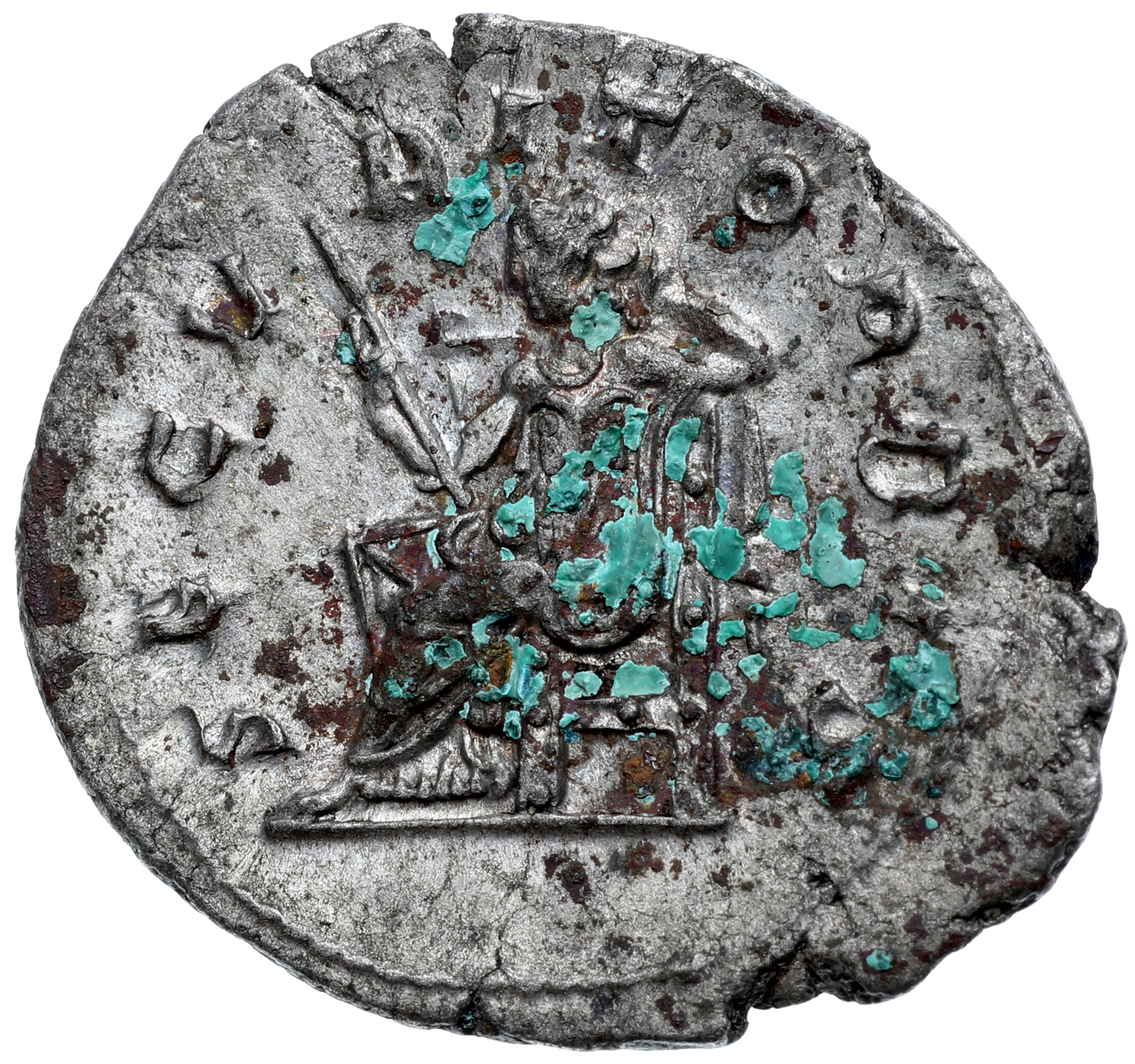 RIC IV Philip I 48B Philip The Arab reverse, Securitas, draped, seated, left, holding sceptre in right hand and propping h...