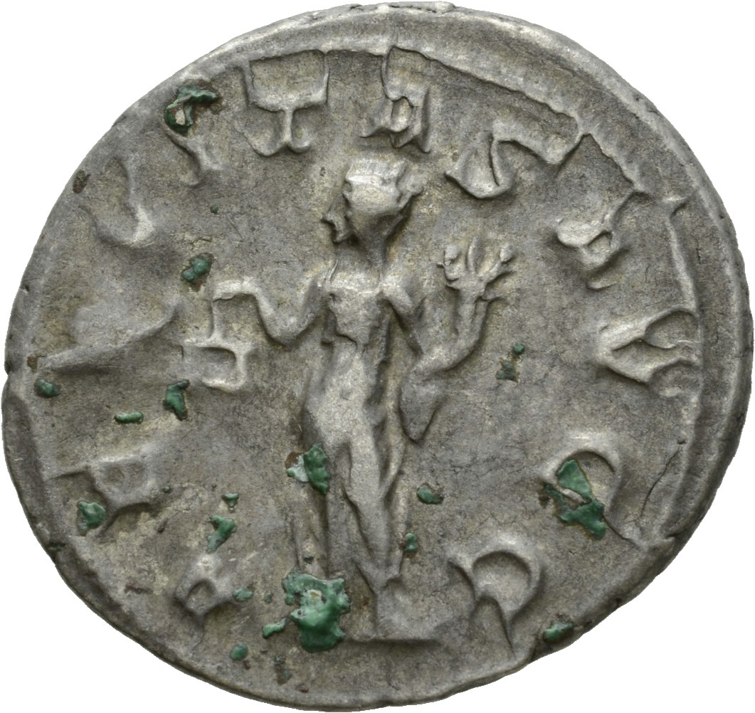 RIC IV Philip I 57 Philip The Arab reverse, Aequitas, draped, standing left, holding scales in right hand and cornucopiae ...