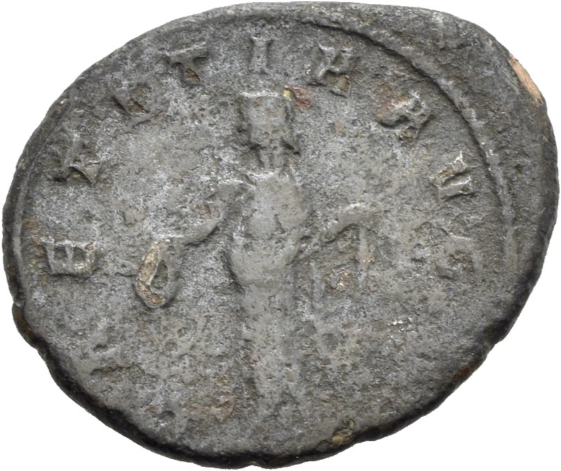 RIC IV Philip I 94 Philip The Arab reverse, Laetitia, draped, standing left, holding wreath in right hand and anchor in le...