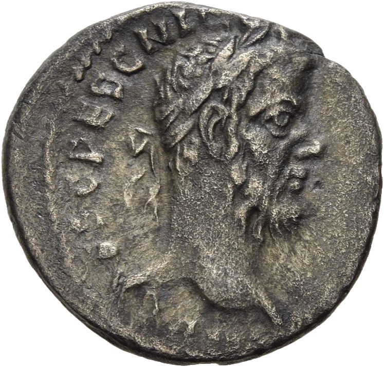 RIC IV Pescennius Niger 17 Pescennius Niger obverse, Head of Pescennius Niger, laureate, right