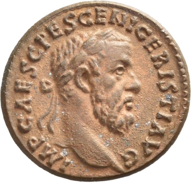 RIC IV Pescennius Niger 26D Pescennius Niger obverse, Head of Pescennius Niger, laureate, right
