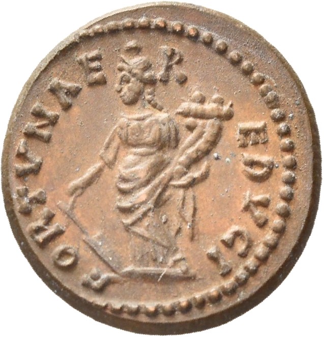 RIC IV Pescennius Niger 26D Pescennius Niger reverse, Fortuna, draped, standing left, holding rudder in right hand and cor...