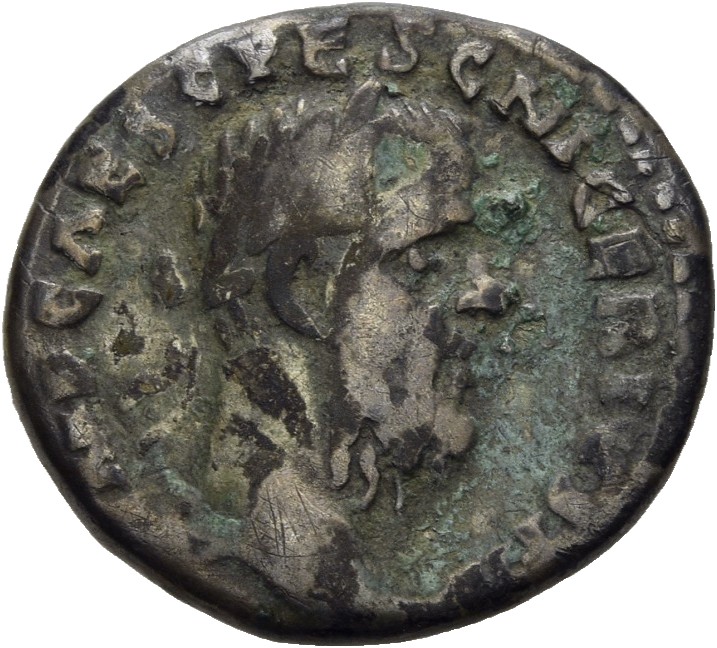 RIC IV Pescennius Niger 34A Pescennius Niger obverse, Head of Pescennius Niger, laureate, right