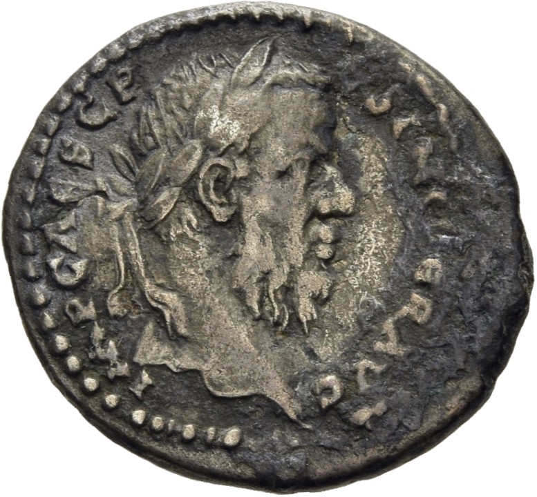 RIC IV Pescennius Niger 79 Pescennius Niger obverse, Head of Pescennius Niger, laureate, right