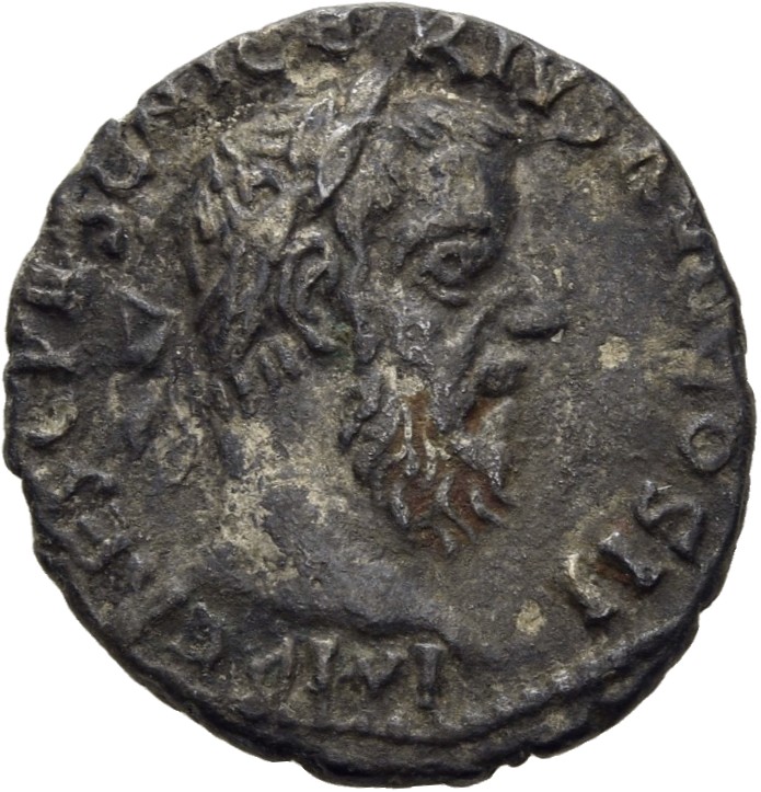 RIC IV Pescennius Niger 81F Pescennius Niger obverse, Head of Pescennius Niger, laureate, right