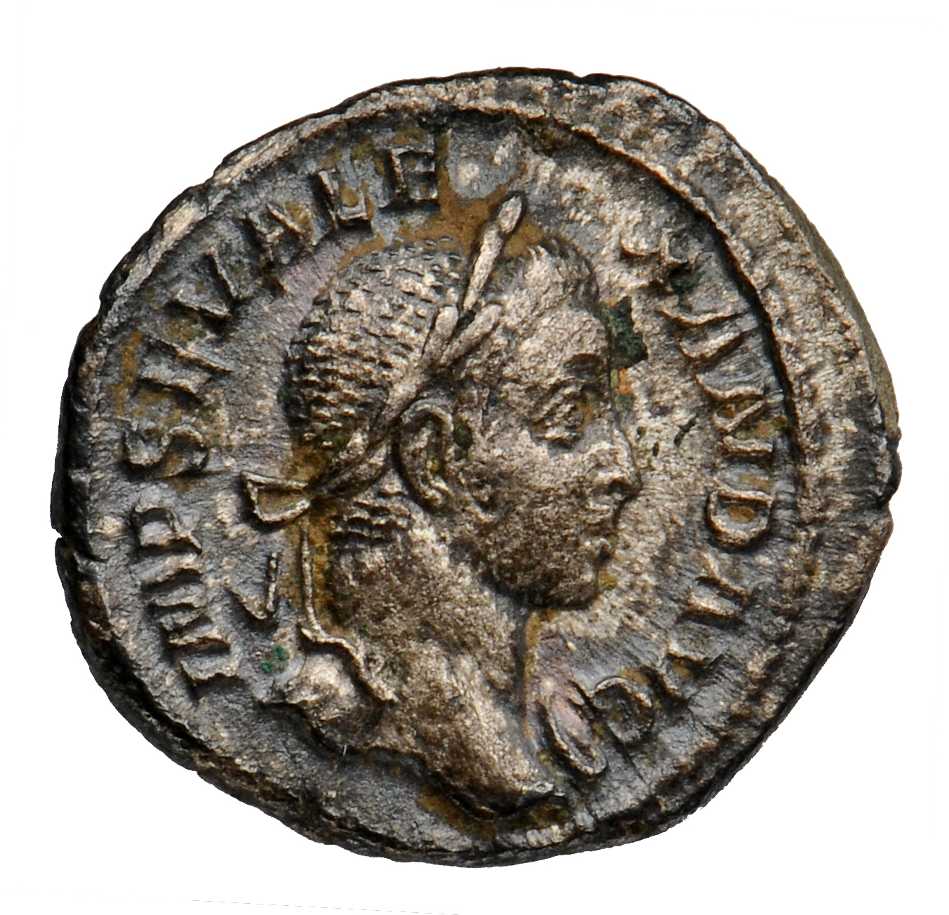 RIC IV Severus Alexander 102a Severus Alexander obverse, Head of Severus Alexander, laureate, right