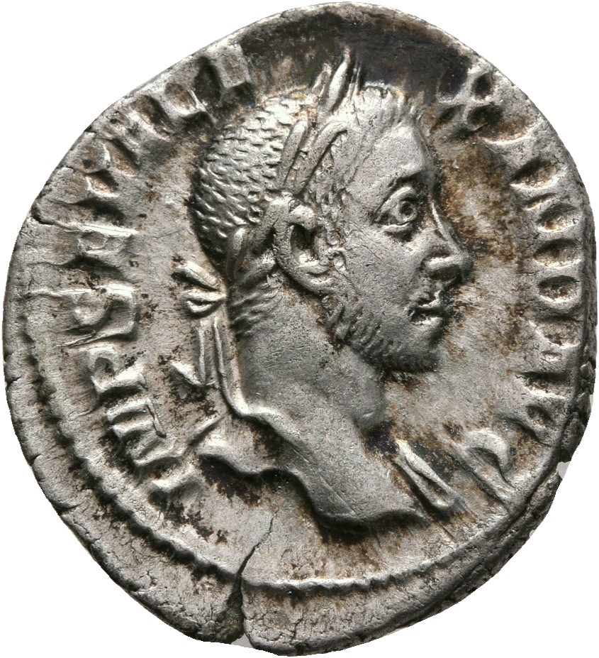 RIC IV Severus Alexander 105b Severus Alexander obverse, Bust of Severus Alexander, laureate, draped over left shoulder, r...
