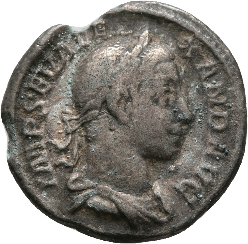 RIC IV Severus Alexander 107d Severus Alexander obverse, Bust of Severus Alexander, laureate, draped, cuirassed, right