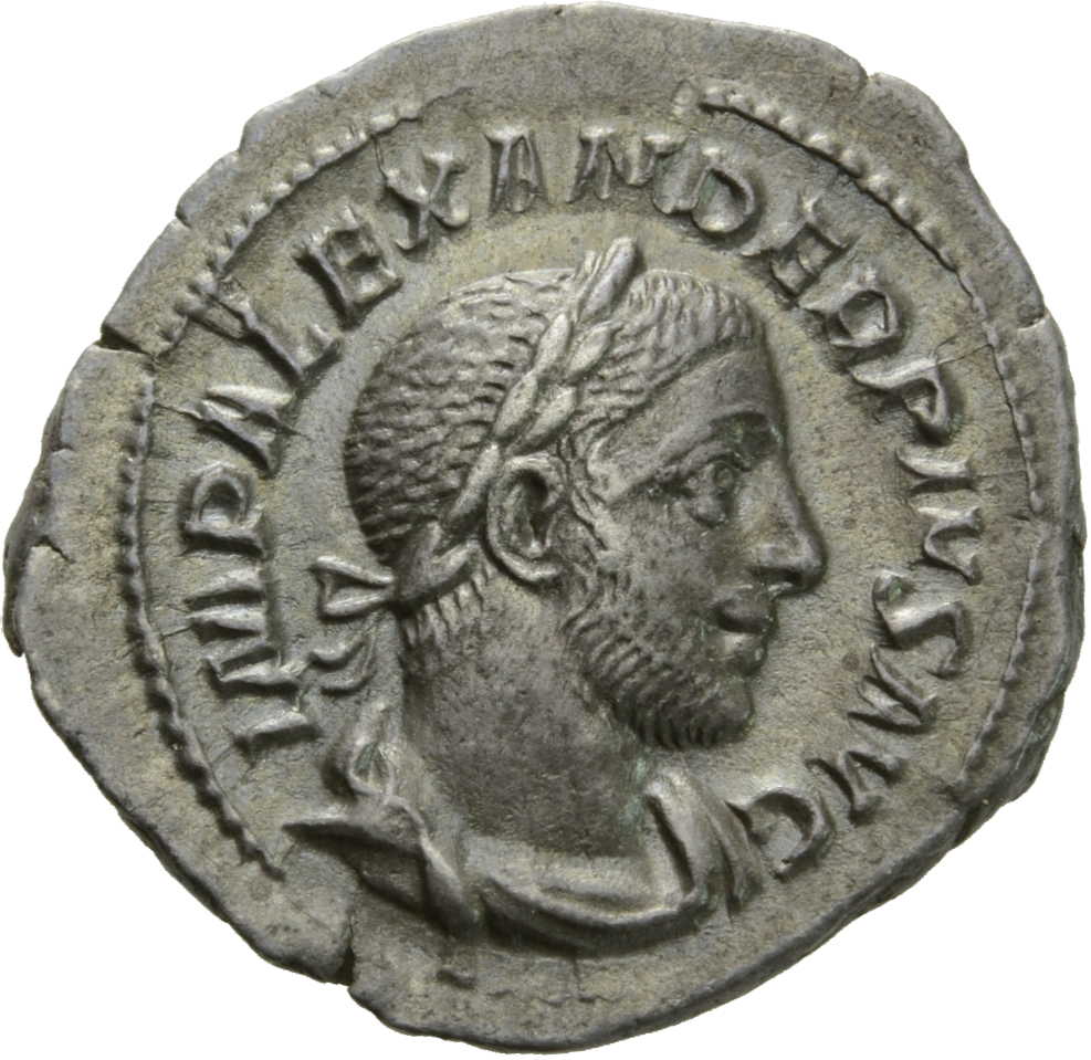 RIC IV Severus Alexander 120 Severus Alexander obverse, Bust of Severus Alexander, laureate, draped, right