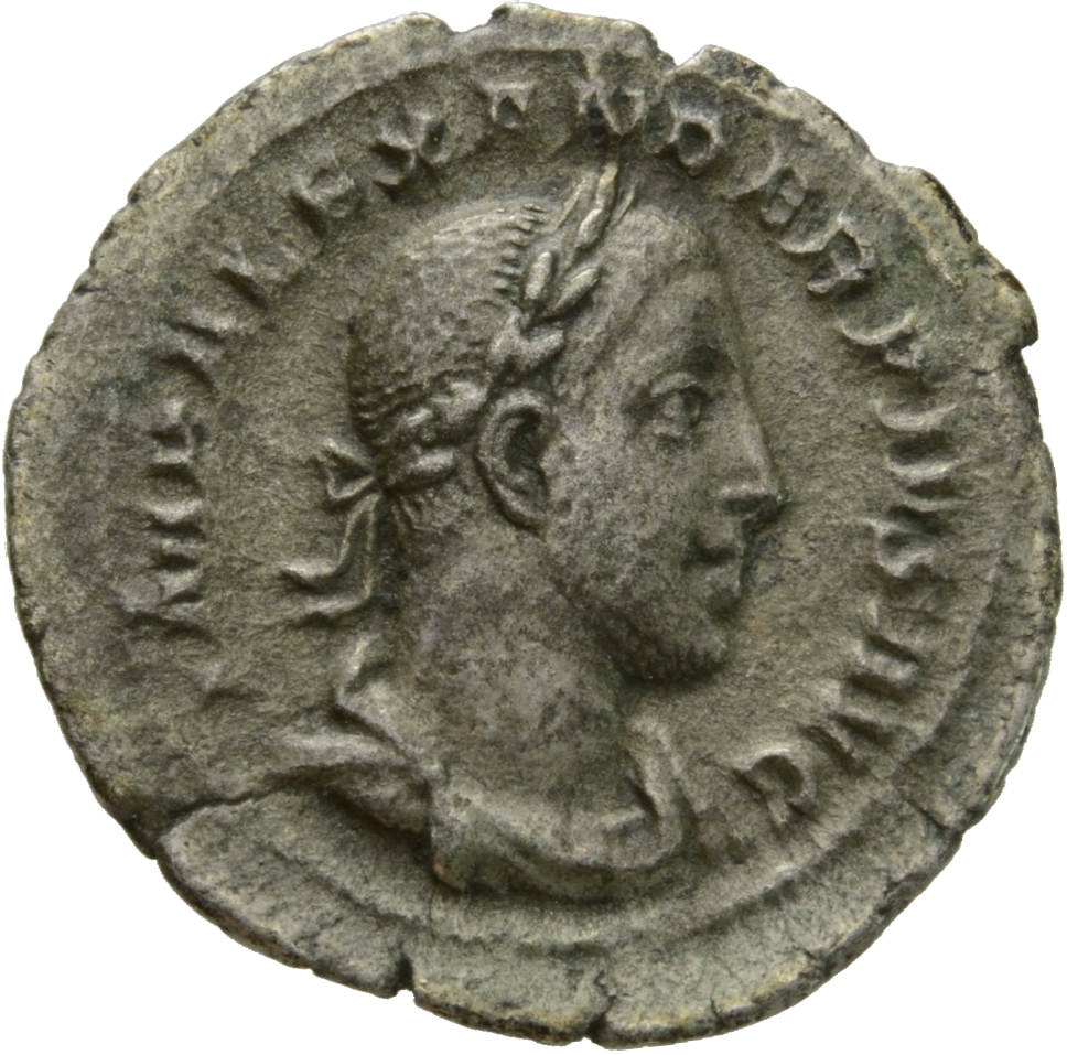 RIC IV Severus Alexander 125 Severus Alexander obverse, Bust of Severus Alexander, laureate, draped, right