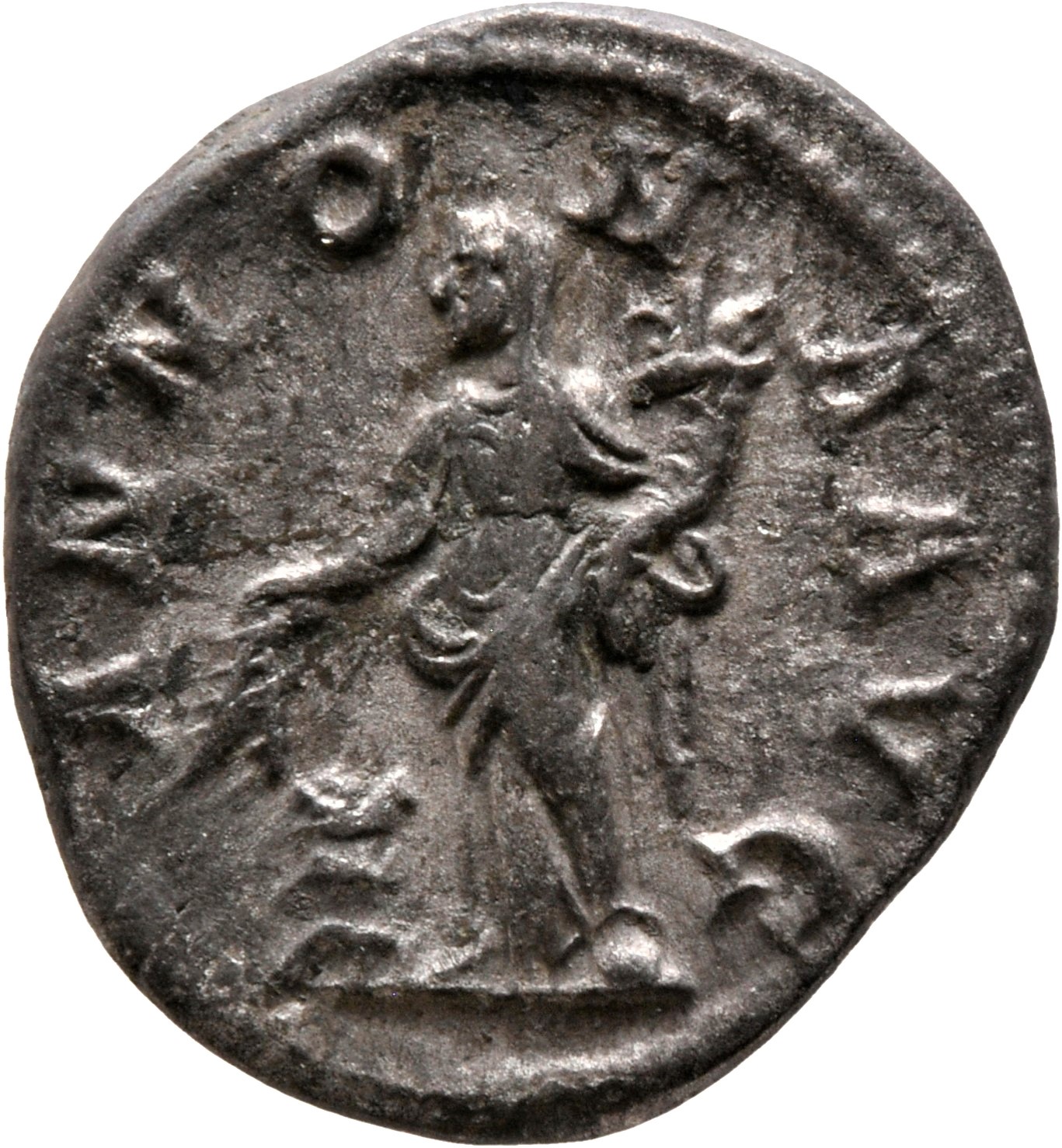 RIC IV Severus Alexander 133 Severus Alexander reverse — Annona, draped, standing left, holding corn-ears in right hand an...