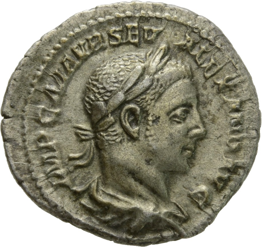 RIC IV Severus Alexander 139c Severus Alexander obverse, Bust of Severus Alexander, laureate, draped, right