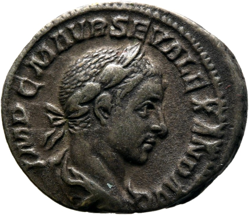 RIC IV Severus Alexander 139c Severus Alexander obverse — Bust of Severus Alexander, laureate, draped, right