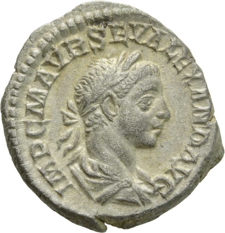 RIC IV Severus Alexander 165c Severus Alexander obverse, Bust of Severus Alexander, laureate, draped, right