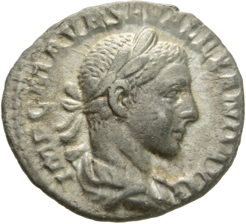 RIC IV Severus Alexander 173 Severus Alexander obverse, Bust of Severus Alexander, laureate, draped, right