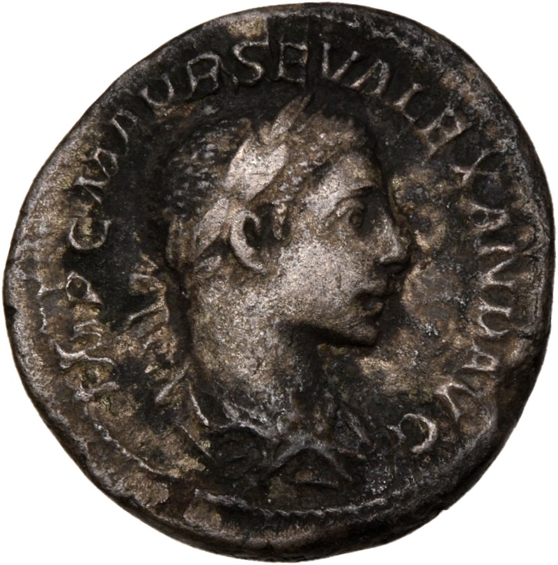 RIC IV Severus Alexander 173 Severus Alexander obverse — Bust of Severus Alexander, laureate, draped, right