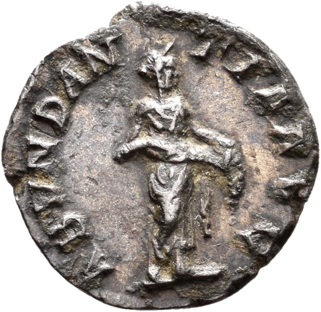 RIC IV Severus Alexander 184a Severus Alexander reverse — Abundantia, draped, standing right, emptying cornucopiae with bo...