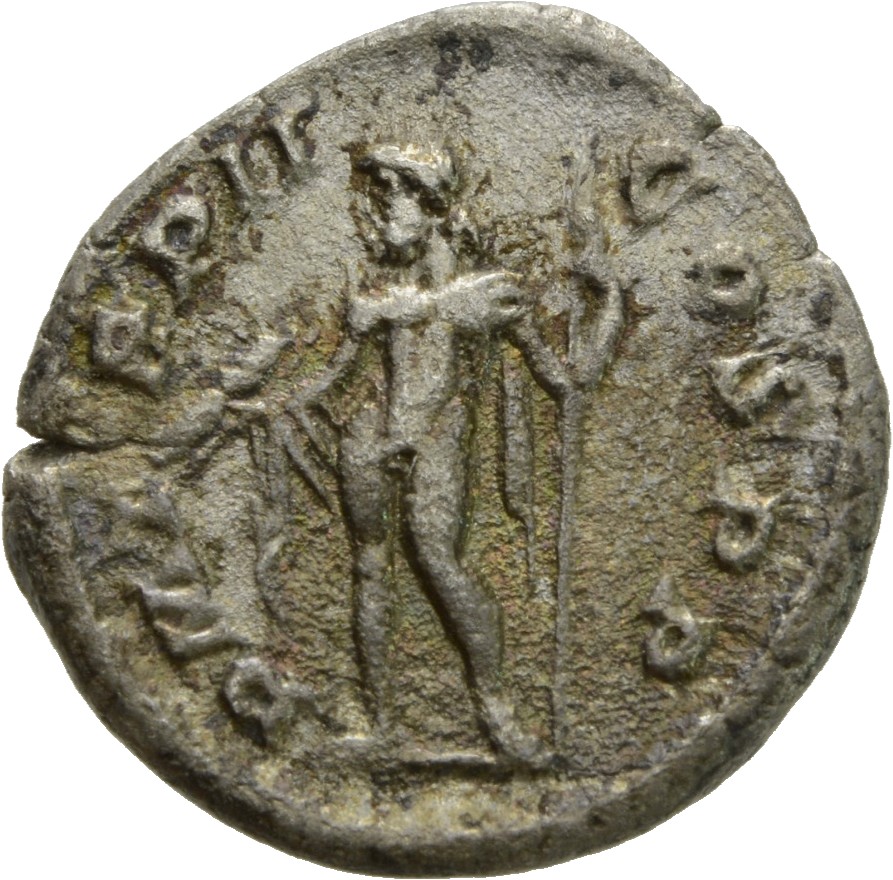 RIC IV Severus Alexander 19 Severus Alexander reverse, Jupiter, cloak behind and over right arm, standing left, holding th...