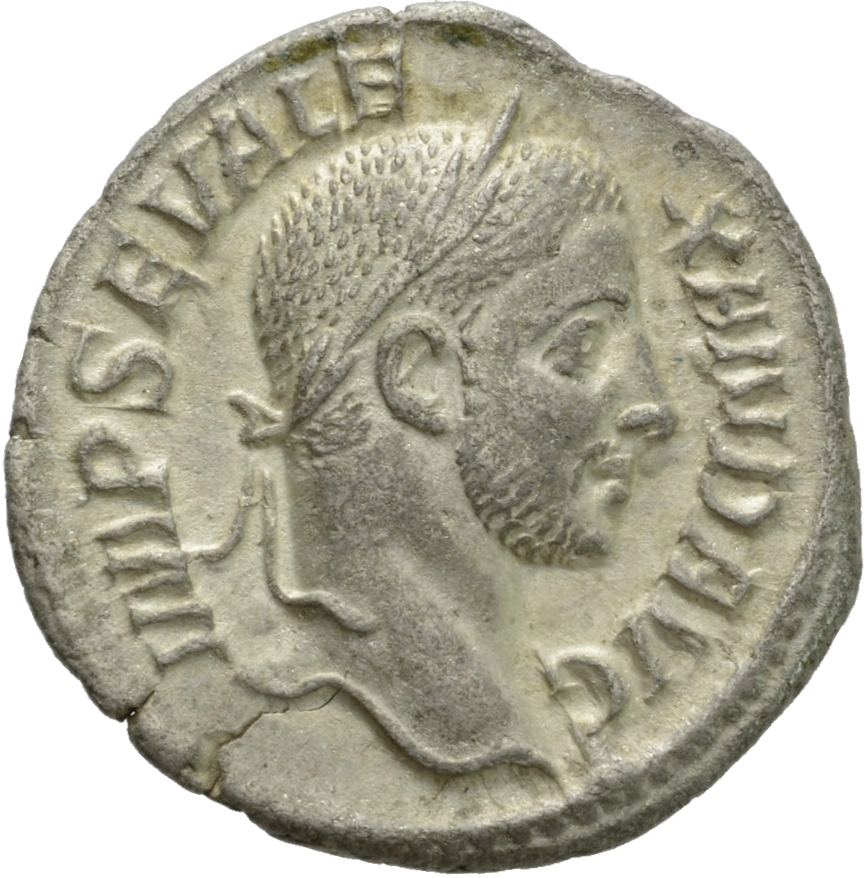 RIC IV Severus Alexander 205 Severus Alexander obverse, Head of Severus Alexander, laureate, right