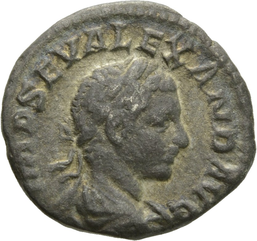 RIC IV Severus Alexander 215c Severus Alexander obverse, Bust of Severus Alexander, laureate, draped, right
