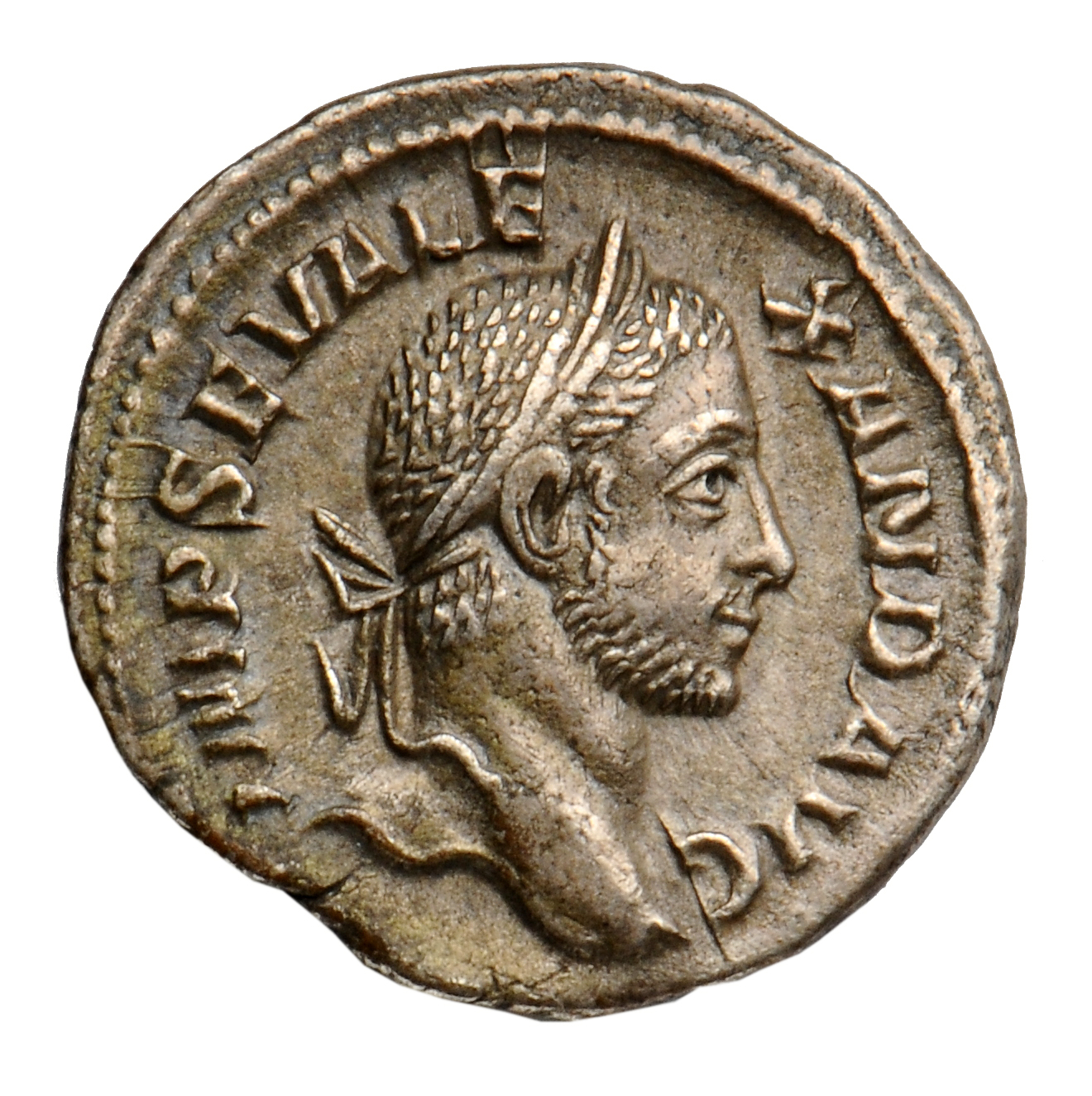 RIC IV Severus Alexander 218a Severus Alexander obverse, Head of Severus Alexander, laureate, right