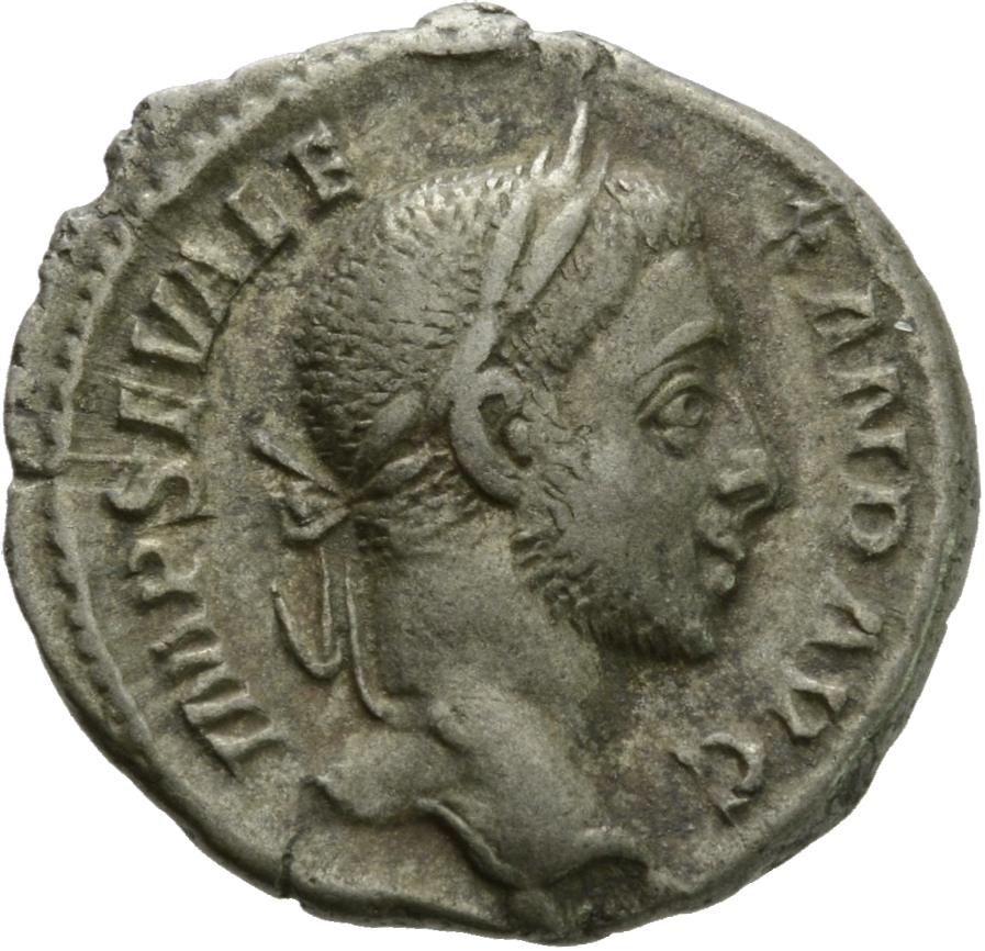 RIC IV Severus Alexander 226a Severus Alexander obverse, Head of Severus Alexander, laureate, right