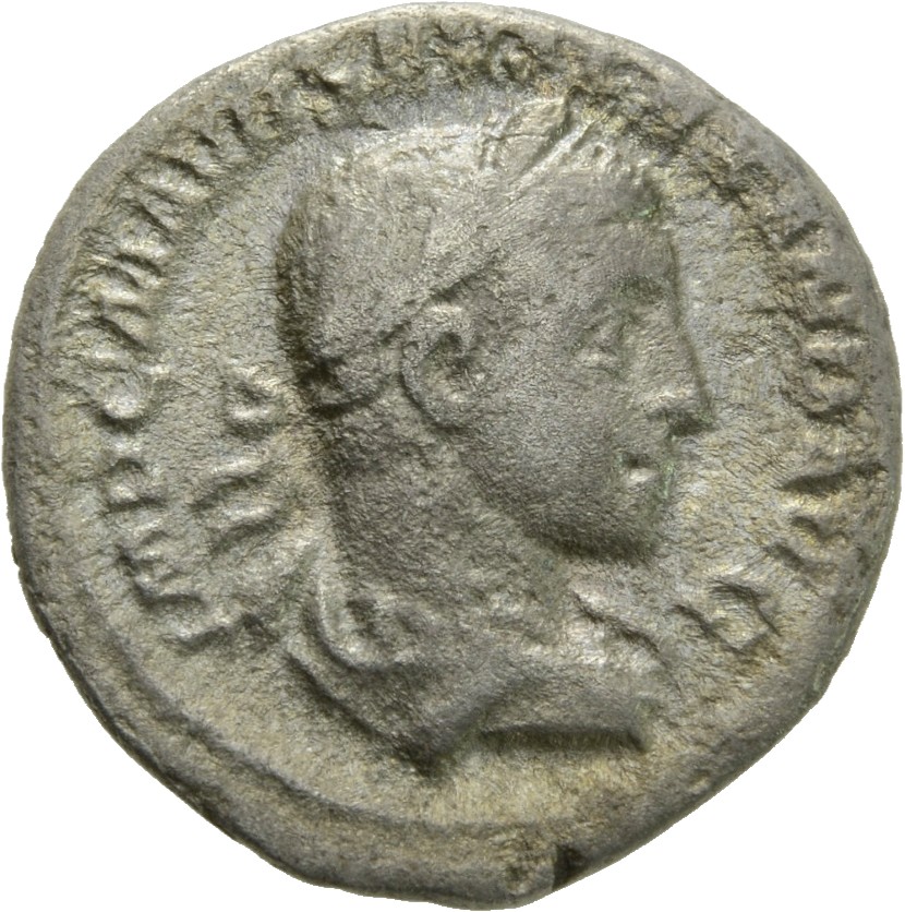 RIC IV Severus Alexander 23 Severus Alexander obverse, Bust of Severus Alexander, laureate, draped, right