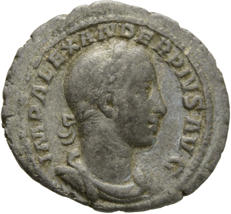 RIC IV Severus Alexander 238 Severus Alexander obverse, Bust of Severus Alexander, laureate, draped, cuirassed, right