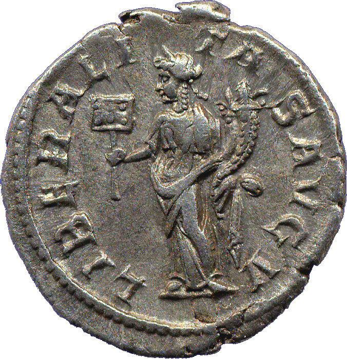 RIC IV Severus Alexander 243 Severus Alexander reverse, Liberalitas, draped, standing left, holding abacus in right hand a...