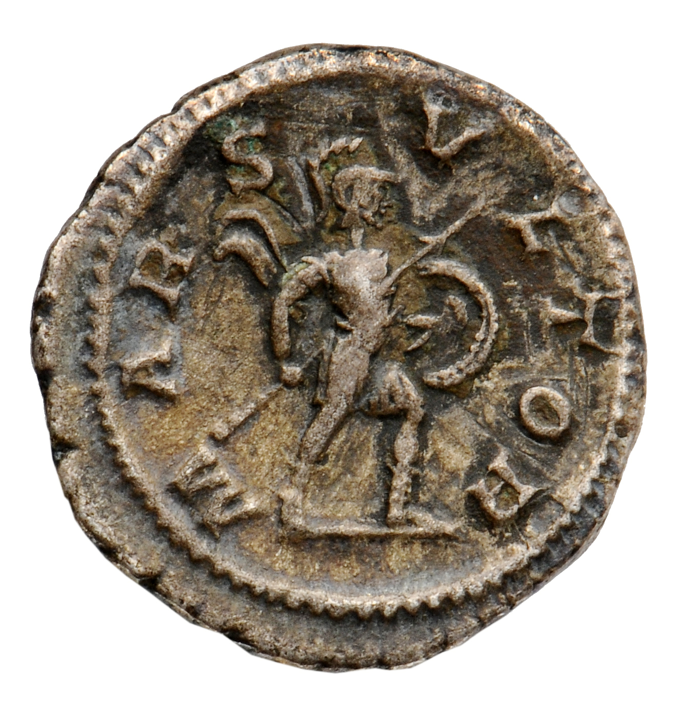 RIC IV Severus Alexander 246c Severus Alexander reverse, Mars, helmeted, walking right, holding spear in right hand and sh...