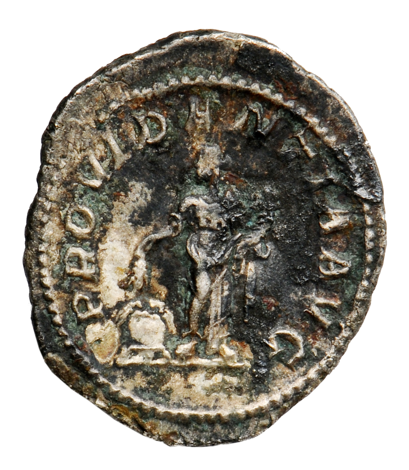 RIC IV Severus Alexander 250a Severus Alexander reverse, Providentia (or Annona), draped, standing left, holding two corn-...