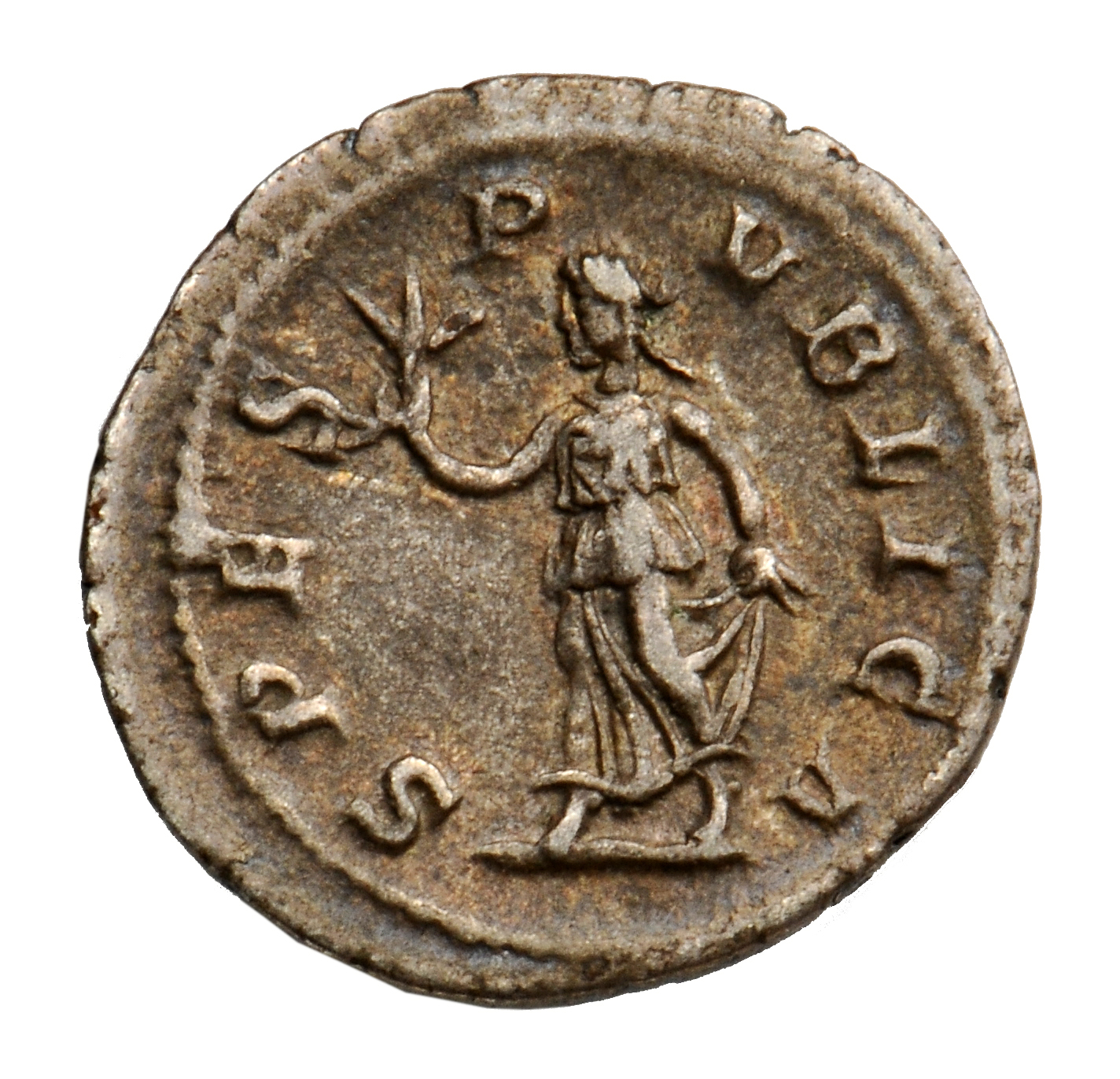 RIC IV Severus Alexander 254c Severus Alexander reverse, Spes, draped, walking left, holding flower in right hand and rais...