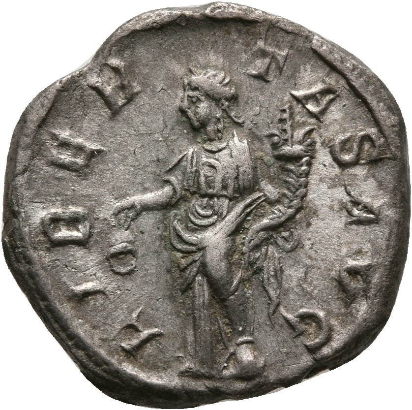 RIC IV Severus Alexander 288d Severus Alexander reverse, Libertas, draped, standing left, holding pileus in right hand and...