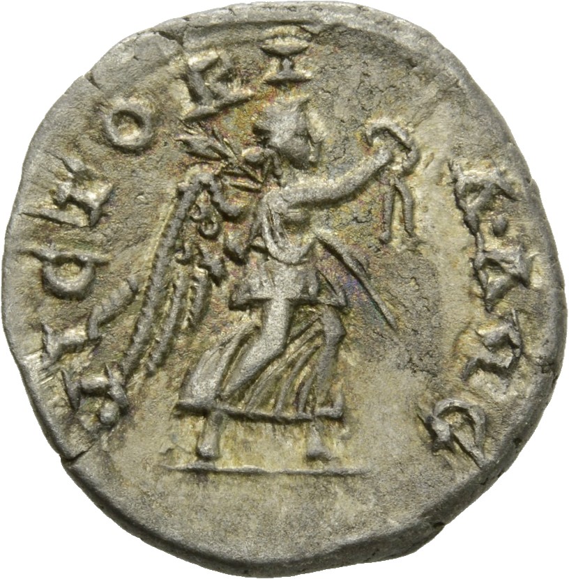 RIC IV Severus Alexander 302c Severus Alexander reverse, Victory, winged, draped, running right, holding wreath in right h...