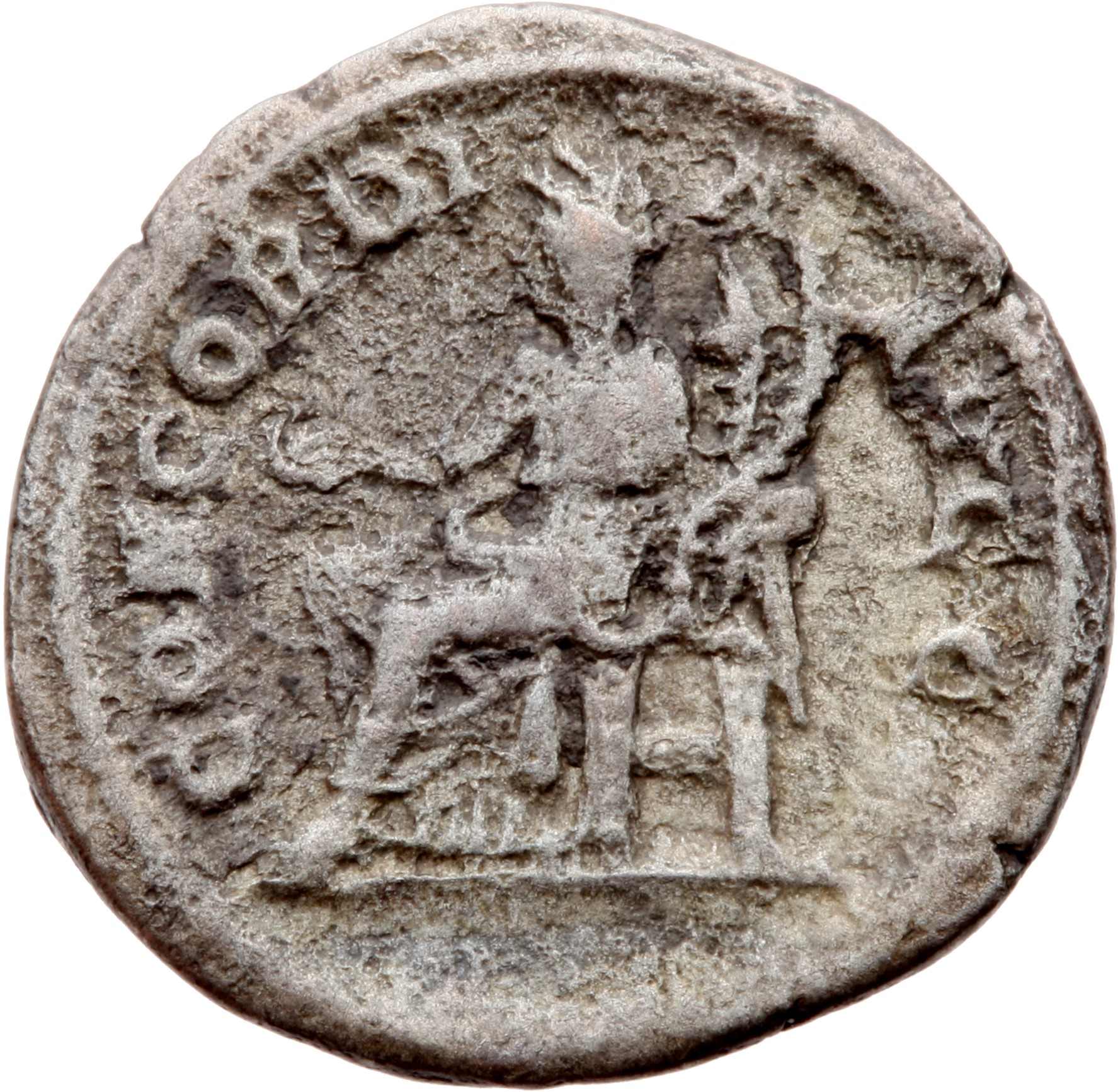 RIC IV Severus Alexander 319 Severus Alexander reverse, Concordia, draped, seated left, holding patera in right hand and d...