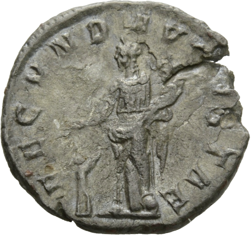 RIC IV Severus Alexander 331 Severus Alexander reverse, Fecunditas, draped, standing left, holding right hand over child a...