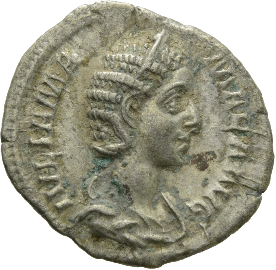 RIC IV Severus Alexander 332 Severus Alexander obverse, Bust of Julia Mamaea, diademed, draped, right