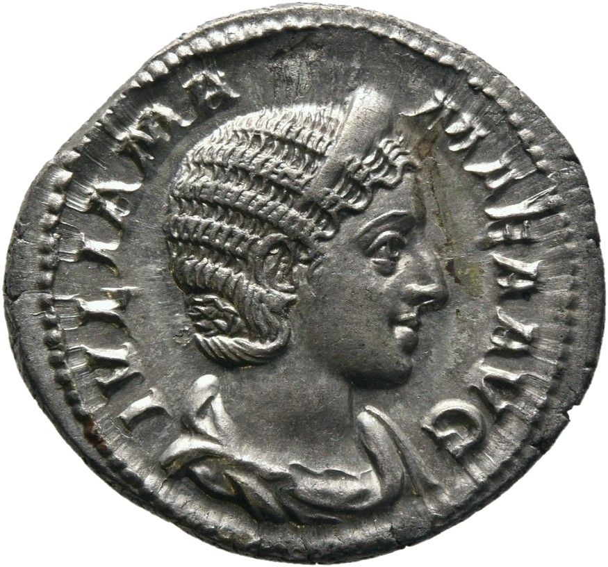 RIC IV Severus Alexander 335 Severus Alexander obverse, Bust of Julia Mamaea, diademed, draped, right