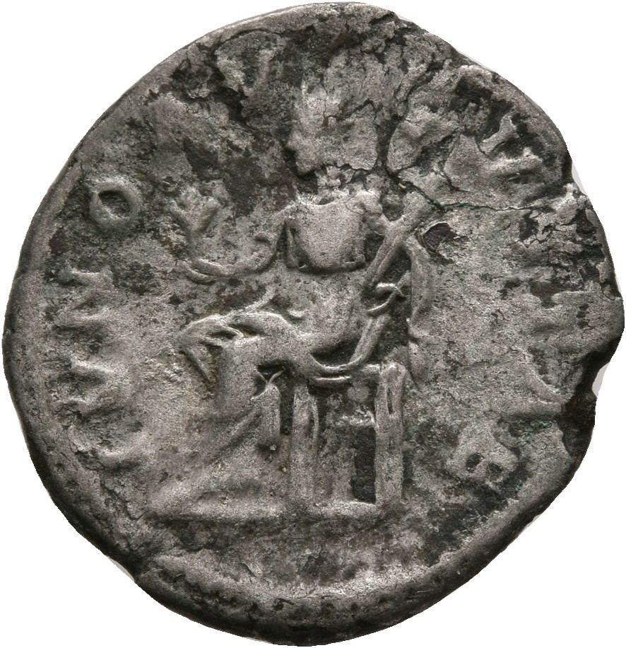 RIC IV Severus Alexander 341 Severus Alexander reverse, Juno, draped, seated left, holding flower in right hand and swathe...