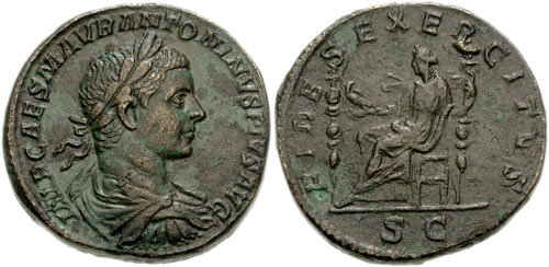 RIC IV Severus Alexander 345 Severus Alexander obverse, Bust of Julia Mamaea, draped, right