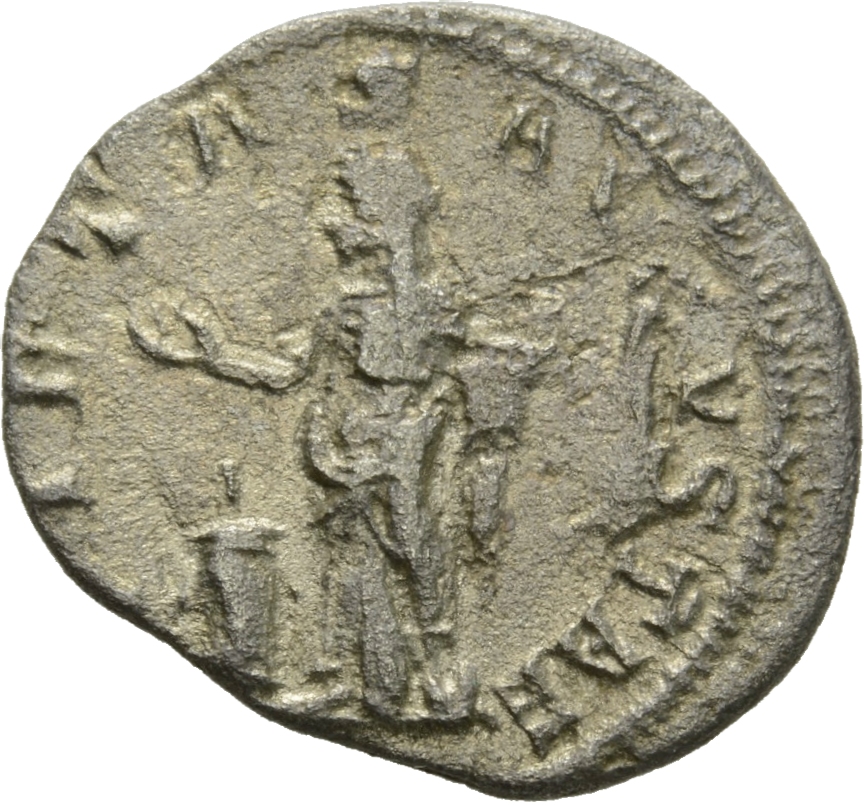 RIC IV Severus Alexander 346 Severus Alexander reverse, Pietas, veiled, draped, standing left beside lighted altar, raisin...